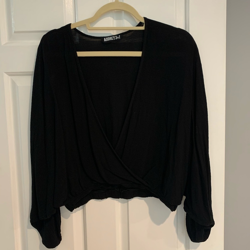 black flowy airy blouse